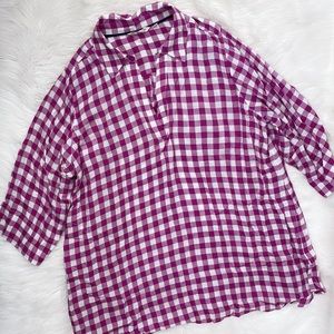 Soft Surroundings Purple Plaid Tunic Shirt Plus